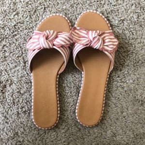 Jcrew red and white sandals